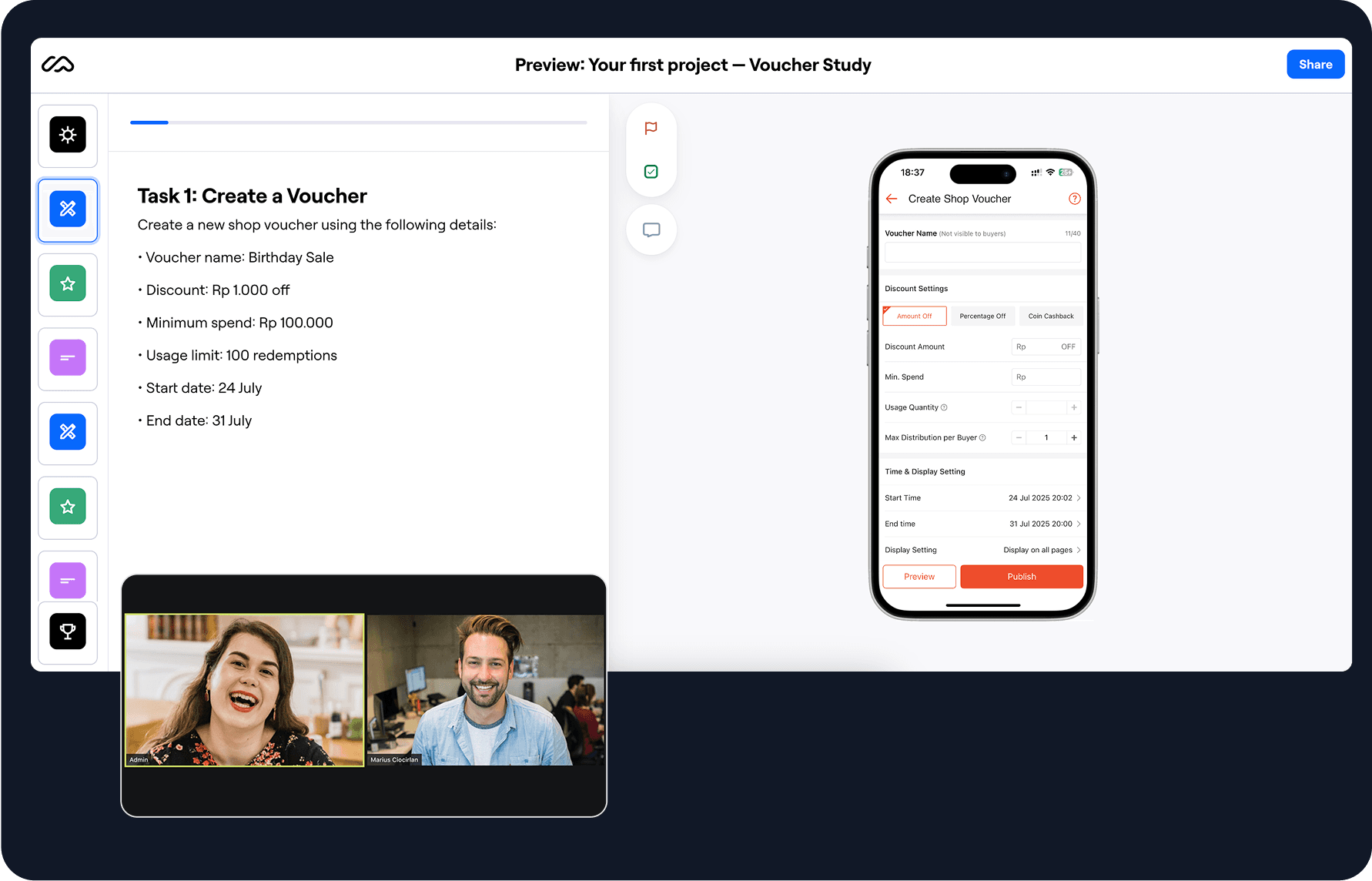 User interview scoring